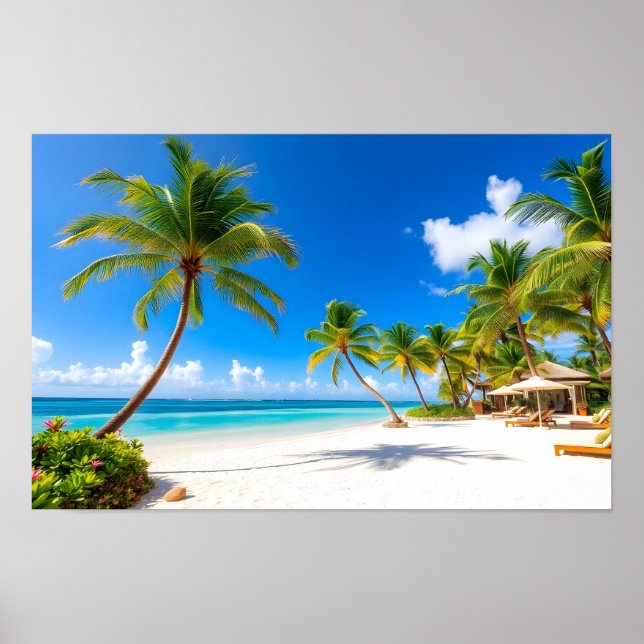 Luxus-Tropenresort-Strand Poster (Vorne)