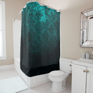 Luxus Türkis Damask Duschvorhang