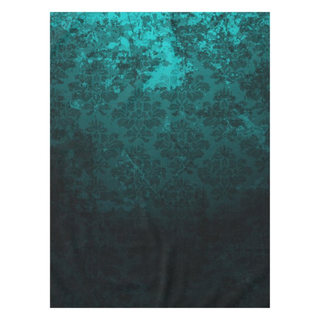 Luxus Türkis Damask Tischdecke (Vorderseite)