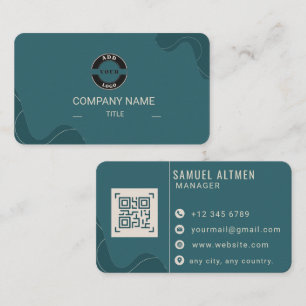 Luxus Türkis und Creme Professioneller QR-Code Ges Visitenkarte