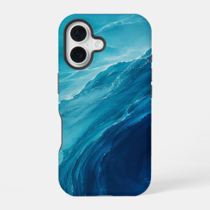 Luxus-Türkises Ozean-Fließen iPhone 16 Hülle