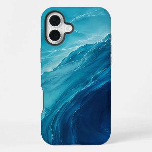 Luxus-Türkises Ozeanfließen iPhone 16 Plus Hülle