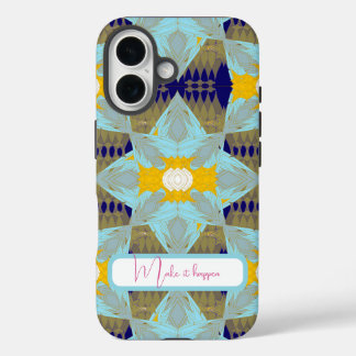 Luxus-Turquois-Goldblatt-Mandala iPhone 16 Hülle