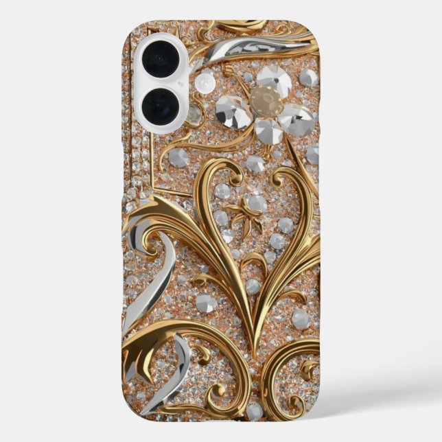 Luxus- und Glam-Telefonfälle iPhone 16 Hülle (Rückseite)