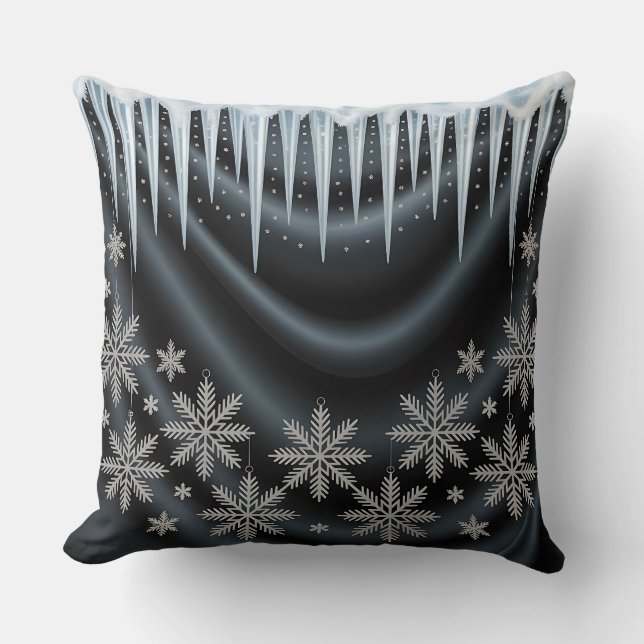 Luxus-Urlaubskatze - Snowflake Design Kissen (Vorderseite)