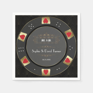 Luxus Vegas Gold Casino Poker Chip Hochzeit Serviette