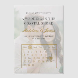 Luxus-Vellum Save the Date - Elegant Minimalistisc