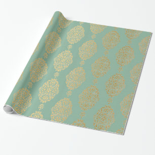 LUXUS-VINTAGE-EUKALYPTUS-GOLDPAPIER GESCHENKPAPIER