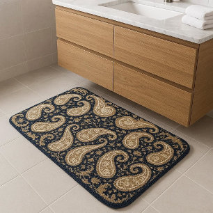 Luxus-Vintage-Gold-Ornament-Paisley-Persien-Erbe Badematte