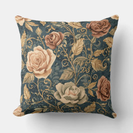 Luxus, Vintager Garten der Rose, blauer Hintergrun Kissen