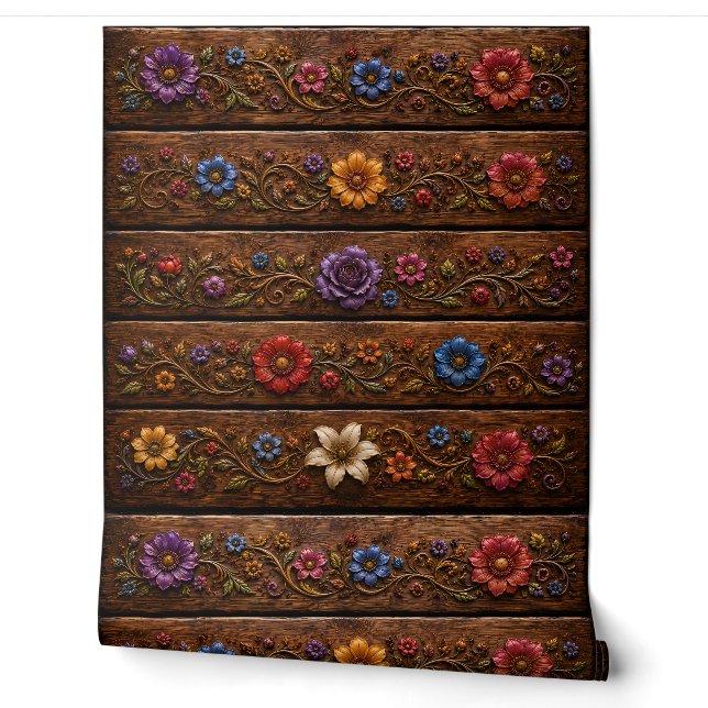 Luxus-Wallpaper/3D-geschnitztes Blumenmuster-Wallp Tapete (Abrollen)