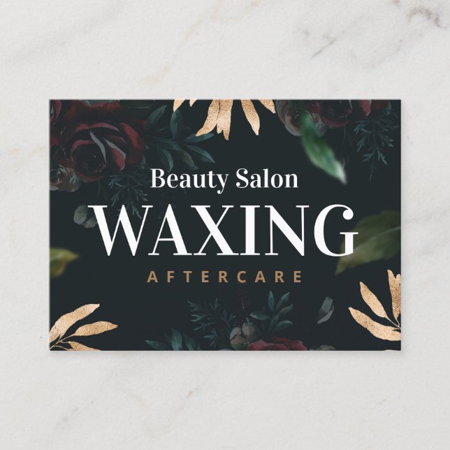 Luxus Waxing Aftercare Card Visitenkarte (Vorderseite)