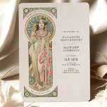 Luxus Wedding Invitation Card Jugendstil von Mucha Einladung<br><div class="desc">Unsere atemberaubende Hochzeitseinladung umfasst Sarah Bernhardt mit einem Glas Champagner und verzierten Details, die durch den ikonischen Jugendstil von Alphonse Mucha inspiriert werden. Diese bedruckte Karte ist der perfekte Weg, um jedem Anlass eine Touch von Eleganz und Eleganz zu verleihen, von Hochzeiten über Babyduschen bis hin zu Firmenveranstaltungen und vielem...</div>