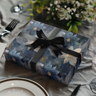 Luxus-Weihnachtsgeschenk Blau und Weißer Weihnacht Geschenkpapier Set
