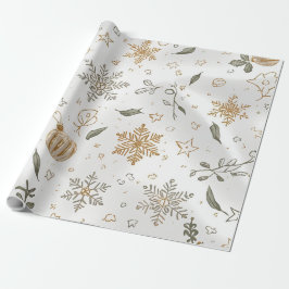 Luxus Weihnachtsgeschenk White & Gold Urlaub Desig Geschenkpapier