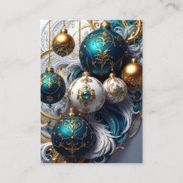 Luxus Weihnachtskugeln Blau Gold Ornament Begleitkarte