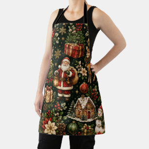 Luxus-Weihnachtsmuster im Vintage-Stil Schürze