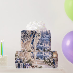 Luxus-Weihnachtsverpackung Winter-Reiter Periwinkl Geschenkpapier