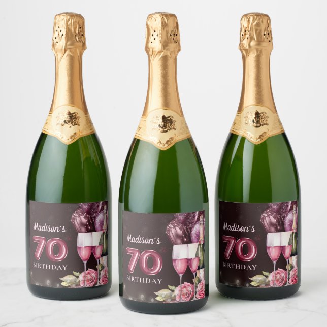 Luxus Wein & Balloons 70. Geburtstag (Flaschen)