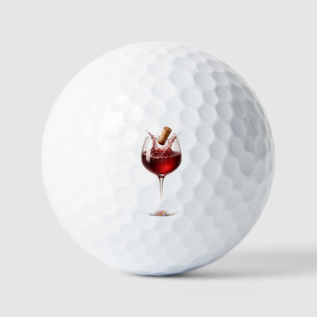 Luxus-Weinglas-Splash-Badetuch Golfball (Vorderseite)