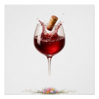 Luxus-Weinglas-Splash-Wandkunstposter