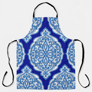 Luxus weiß-blau, türkisches Ornament. Schürze