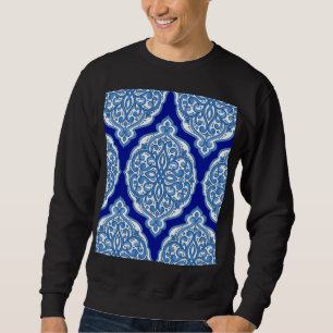 Luxus weiß-blau, türkisches Ornament. Sweatshirt