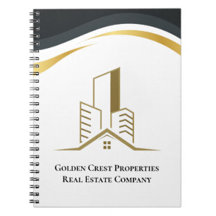 Luxus Weiß & Gold personalisierte Immobilien Notizblock