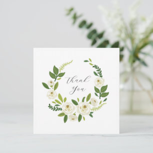 Luxus Weiße Rose Blumenrahmen Dankeskarte
