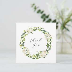 Luxus Weiße Rose Blumenrahmen Dankeskarte