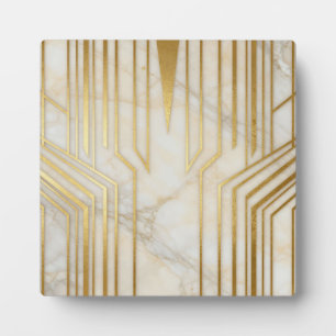 Luxus Weißer Marmor Gold Geometrisches Muster Fotoplatte