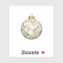 Luxus-Weißer-Marmor-Gold-Weihnachts-Ornament-Aufkl Aufkleber