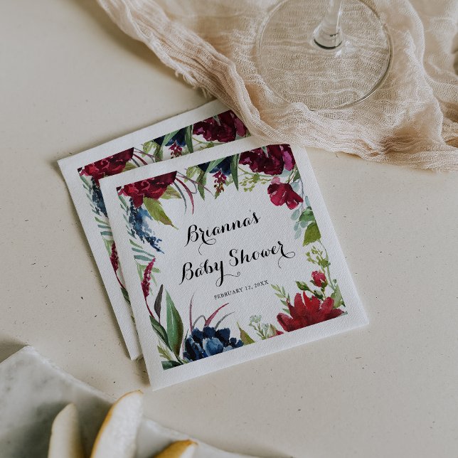 Luxus Whimsical Boho Floral Baby Dusche Napkins Serviette (Von Creator hochgeladen)