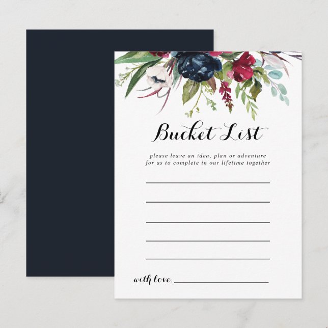 Luxus Whimsical Boho Floral Bucket List Cards Postkarte (Vorne/Hinten)