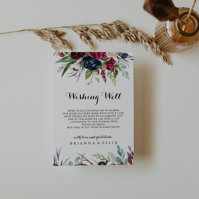 Luxus Whimsical Boho Floral Hochzeit wünschen gut Begleitkarte (Von Creator hochgeladen)