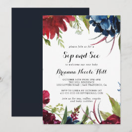 Luxus Whimsical Boho Floral Sip und See Einladung