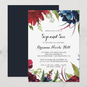 Luxus Whimsical Boho Floral Sip und See Einladung