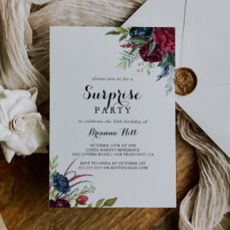 Luxus Whimsical Boho Floral Überraschung Party Einladung
