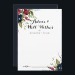 Luxus Whimsical Boho Floral Wedding Brunnen wünsch Hinweiskarte<br><div class="desc">Diese luxuriöse whimsical boho blumigen Hochzeit auch Wünsche Beratung Karte ist ideal für eine rustikale Hochzeit. Das Design zeichnet sich durch eine vielfarbige Rose und Blume aus Pinien mit grünem Blattwerk aus und inspiriere die natürliche Schönheit. Diese Karten sind ideal für Hochzeiten, Brautparty, Babydusche, Graduiertenfest u.v.m. Personalisieren Sie die Karten...</div>