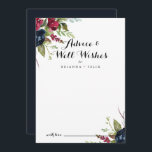 Luxus Whimsical Boho Floral Wedding Brunnen wünsch Hinweiskarte<br><div class="desc">Diese luxuriöse whimsical boho blumigen Hochzeit auch Wünsche Beratung Karte ist ideal für eine rustikale Hochzeit. Das Design zeichnet sich durch eine vielfarbige Rose und Blume aus Pinien mit grünem Blattwerk aus und inspiriere die natürliche Schönheit. Diese Karten sind ideal für Hochzeiten, Brautparty, Babydusche, Graduiertenfest u.v.m. Personalisieren Sie die Karten...</div>