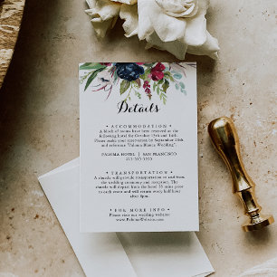 Luxus Whimsical Boho Floral Wedding Details Begleitkarte