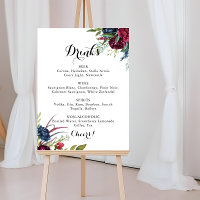 Luxus Whimsical Boho Floral Wedding Drinks Menü