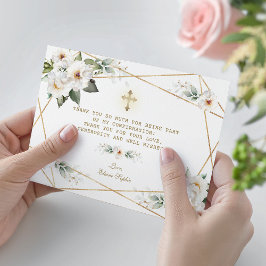 Luxus White Blume Gold Girl Bestätigung Dankeskarte