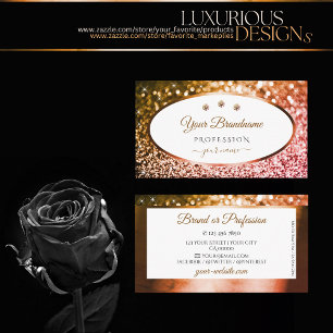 Luxus White Golden und Rose Gold Glitzer Juwelen Visitenkarte