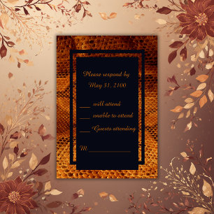 Luxus-Wild-Schlangenhaut-Tier-Hochzeit  RSVP Karte