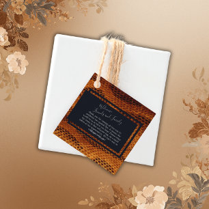 Luxus-Wildschlangenhaut-Tier-Hochzeit Geschenkanhänger