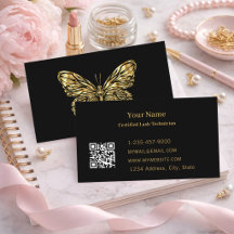Luxus-Wimpern-Technik Schwarz Gold Schmetterling Q