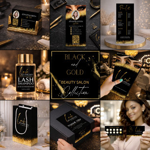 Luxus-Wimperntechnik Schwarz und Gold Preisliste Poster