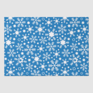 Luxus Winter Blau-Weiße Weihnachts-Schneeflocken Seidenpapier