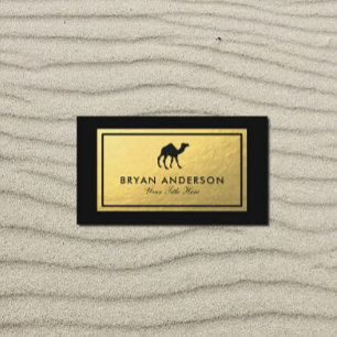 Luxus Wüste Business Card - Gold Camel Design Visitenkarte